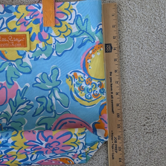 Lilly Pulitzer x Estee Lauder Canvas Floral Tropical Print Tote Beach Bag Purse - Picture 7 of 7